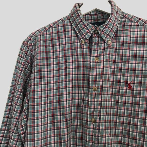 Ralph Lauren Colorful Plaid Cotton Long Sleeve Men’s Shirt Classic Fit M - Picture 2 of 7